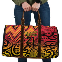 New Zealand Rangatira Custom Travel Bag Red and Gold Niho Taniwha Maori Tribal - Polynesian Pride