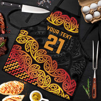 New Zealand Rugby Pacific Custom Apron Rangatira Maori Kowhaiwhai Pattern LT9 Gold - Polynesian Pride