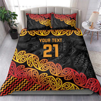 New Zealand Rugby Pacific Custom Bedding Set Rangatira Maori Kowhaiwhai Pattern