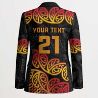 New Zealand Rugby Pacific Custom Blazer Rangatira Maori Kowhaiwhai Pattern - Polynesian Pride