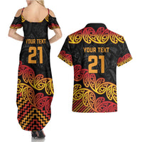New Zealand Rugby Pacific Custom Couples Matching Summer Maxi Dress and Hawaiian Shirt Rangatira Maori Kowhaiwhai Pattern
