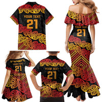 New Zealand Rugby Pacific Custom Family Matching Mermaid Dress and Hawaiian Shirt Rangatira Maori Kowhaiwhai Pattern