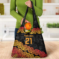 New Zealand Rugby Pacific Custom Grocery Bag Rangatira Maori Kowhaiwhai Pattern