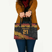 New Zealand Rugby Pacific Custom Leather Bag Rangatira Maori Kowhaiwhai Pattern - Polynesian Pride