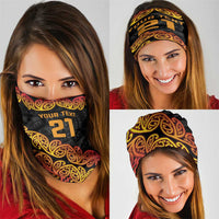 New Zealand Rugby Pacific Custom Neck Gaiter Rangatira Maori Kowhaiwhai Pattern - Polynesian Pride