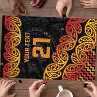 New Zealand Rugby Pacific Custom Puzzle Rangatira Maori Kowhaiwhai Pattern - Polynesian Pride