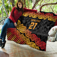 New Zealand Rugby Pacific Custom Quilt Rangatira Maori Kowhaiwhai Pattern