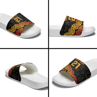 New Zealand Rugby Pacific Custom Slide Sandals Rangatira Maori Kowhaiwhai Pattern - Polynesian Pride