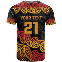 New Zealand Rugby Pacific Custom T Shirt Rangatira Maori Kowhaiwhai Pattern