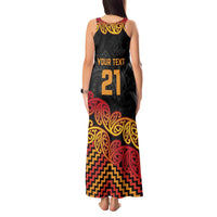 New Zealand Rugby Pacific Custom Tank Maxi Dress Rangatira Maori Kowhaiwhai Pattern