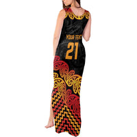 New Zealand Rugby Pacific Custom Tank Maxi Dress Rangatira Maori Kowhaiwhai Pattern