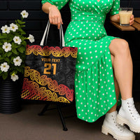 New Zealand Rugby Pacific Custom Tote Bag Rangatira Maori Kowhaiwhai Pattern - Polynesian Pride