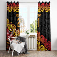 New Zealand Rugby Pacific Custom Window Curtain Rangatira Maori Kowhaiwhai Pattern