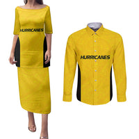 New Zealand Rugby Pacific Custom Couples Matching Puletasi and Long Sleeve Button Shirt Hau Awhiowhio Maori Tribal Tattoo