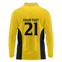 New Zealand Rugby Pacific Custom Long Sleeve Polo Shirt Hau Awhiowhio Maori Tribal Tattoo