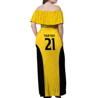 New Zealand Rugby Pacific Custom Off Shoulder Maxi Dress Hau Awhiowhio Maori Tribal Tattoo