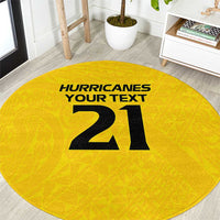 New Zealand Rugby Pacific Custom Round Carpet Hau Awhiowhio Maori Tribal Tattoo