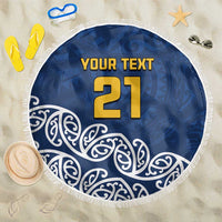 New Zealand Rugby Pacific Custom Beach Blanket Kahupeka Maori Kowhaiwhai Pattern