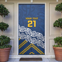 New Zealand Rugby Pacific Custom Door Cover Kahupeka Maori Kowhaiwhai Pattern LT9 Blue - Polynesian Pride