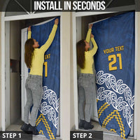 New Zealand Rugby Pacific Custom Door Cover Kahupeka Maori Kowhaiwhai Pattern LT9 - Polynesian Pride