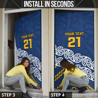 New Zealand Rugby Pacific Custom Door Cover Kahupeka Maori Kowhaiwhai Pattern LT9 - Polynesian Pride