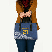 New Zealand Rugby Pacific Custom Leather Bag Kahupeka Maori Kowhaiwhai Pattern - Polynesian Pride