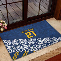 New Zealand Rugby Pacific Custom Rubber Doormat Kahupeka Maori Kowhaiwhai Pattern