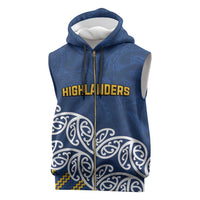 New Zealand Rugby Pacific Custom Sleeveless Zip Hoodie Kahupeka Maori Kowhaiwhai Pattern LT9 Blue - Polynesian Pride