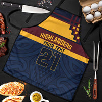 New Zealand Rugby Pacific Custom Apron Kahupeka Retro 2025 Taniko Motif LT9 Blue - Polynesian Pride
