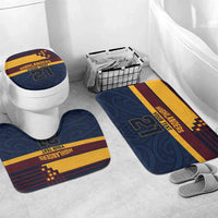 New Zealand Rugby Pacific Custom Bathroom Set Kahupeka Retro 2025 Taniko Motif LT9 Mat Set Only (3 pcs) One Size Blue - Polynesian Pride