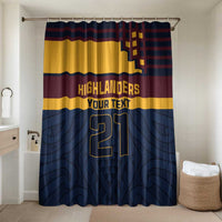 New Zealand Rugby Pacific Custom Bathroom Set Kahupeka Retro 2025 Taniko Motif LT9 Shower Curtain Only Blue - Polynesian Pride