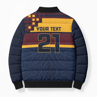 New Zealand Rugby Pacific Custom Bomber Puffer Jacket Kahupeka Retro 2025 Taniko Motif LT9 - Polynesian Pride