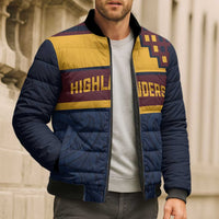 New Zealand Rugby Pacific Custom Bomber Puffer Jacket Kahupeka Retro 2025 Taniko Motif LT9 - Polynesian Pride