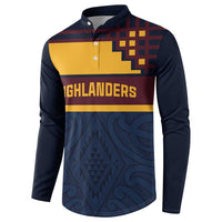 New Zealand Rugby Pacific Custom Button Sweatshirt Kahupeka Retro 2025 Taniko Motif