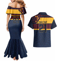 New Zealand Rugby Pacific Custom Couples Matching Mermaid Dress and Hawaiian Shirt Kahupeka Retro 2025 Taniko Motif