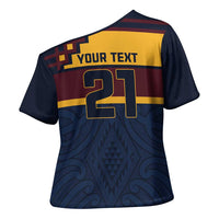 New Zealand Rugby Pacific Custom Cross Shoulder Shirt Kahupeka Retro 2025 Taniko Motif - Polynesian Pride