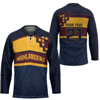 New Zealand Rugby Pacific Custom Hockey Jersey Kahupeka Retro 2025 Taniko Motif - Polynesian Pride