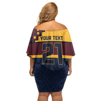 New Zealand Rugby Pacific Custom Off Shoulder Short Dress Kahupeka Retro 2025 Taniko Motif