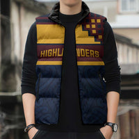 New Zealand Rugby Pacific Custom Sleeveless Puffer Jacket Kahupeka Retro 2025 Taniko Motif - Polynesian Pride