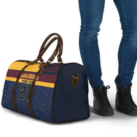 New Zealand Rugby Pacific Custom Travel Bag Kahupeka Retro 2025 Taniko Motif - Polynesian Pride