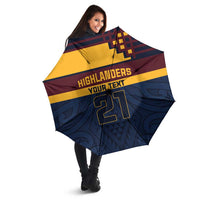 New Zealand Rugby Pacific Custom Umbrella Kahupeka Retro 2025 Taniko Motif LT9 - Polynesian Pride