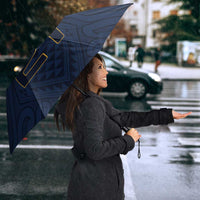 New Zealand Rugby Pacific Custom Umbrella Kahupeka Retro 2025 Taniko Motif LT9 - Polynesian Pride