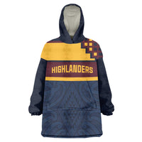 New Zealand Rugby Pacific Custom Wearable Blanket Hoodie Kahupeka Retro 2025 Taniko Motif