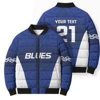 New Zealand Rugby Pacific Custom Bomber Puffer Jacket Kahurangi Auckland All Blue LT9 - Polynesian Pride