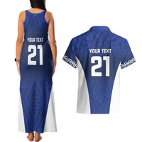 New Zealand Rugby Pacific Custom Couples Matching Tank Maxi Dress and Hawaiian Shirt Kahurangi Auckland All Blue