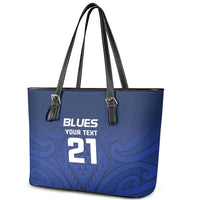 New Zealand Rugby Pacific Custom Leather Tote Bag Kahurangi Auckland All Blue