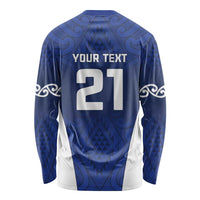 New Zealand Rugby Pacific Custom Long Sleeve Shirt Kahurangi Auckland All Blue