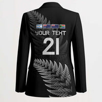 New Zealand Rugby Custom Blazer Glory Be To Black Silver-fern - Polynesian Pride