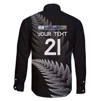 New Zealand Rugby Custom Family Matching Off Shoulder Short Dress and Hawaiian Shirt Glory Be To Black Silver-fern - Polynesian Pride