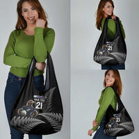 New Zealand Rugby Custom Grocery Bag Glory Be To Black Silver-fern - Polynesian Pride